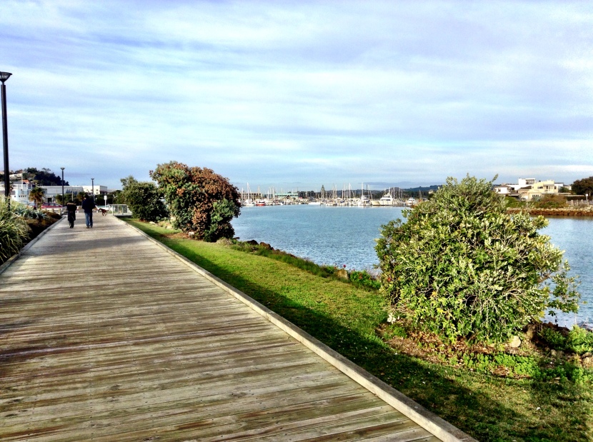 It's a beautiful day for a walk along Ahuriri's East Pier by Perfume Point.